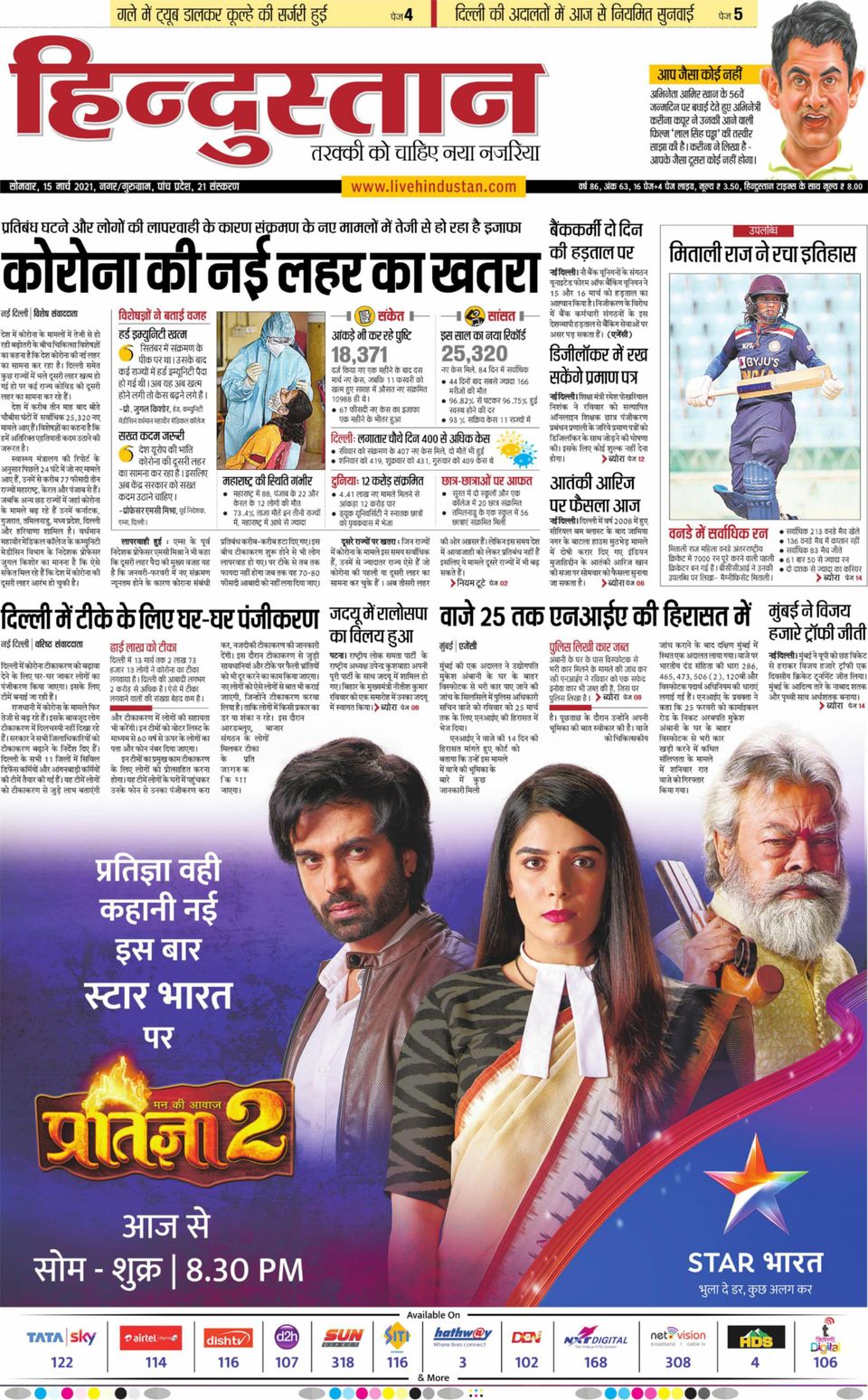 Hindustan Times Hindi AligarhMarch 15, 2021 Newspaper