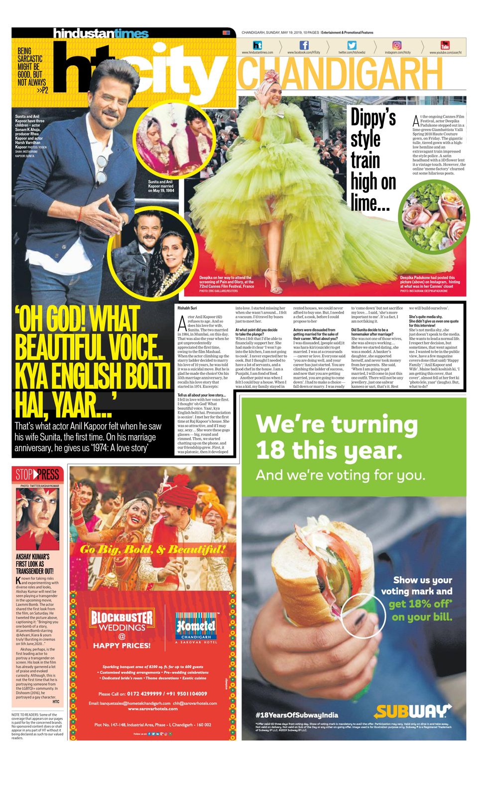 Hindustan Times ChandigarhMay 19, 2019 Newspaper