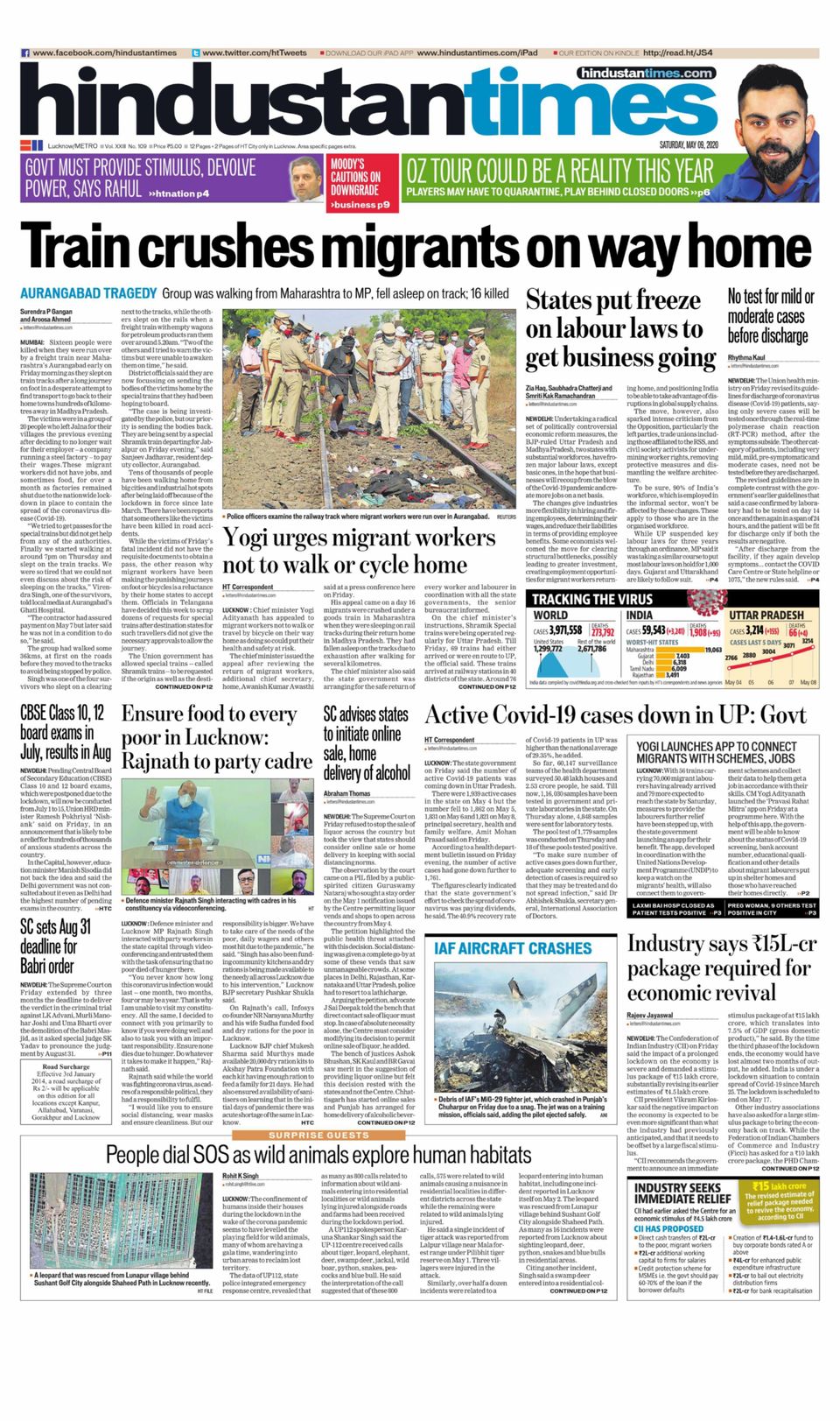 Hindustan Times LucknowMay 09, 2020 Newspaper