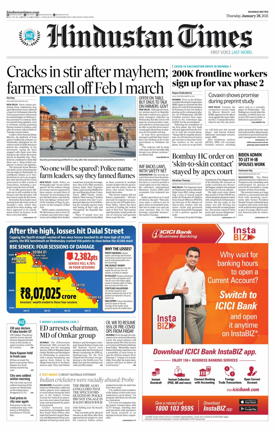 Hindustan Times Mumbai January 28 2021 Newspaper