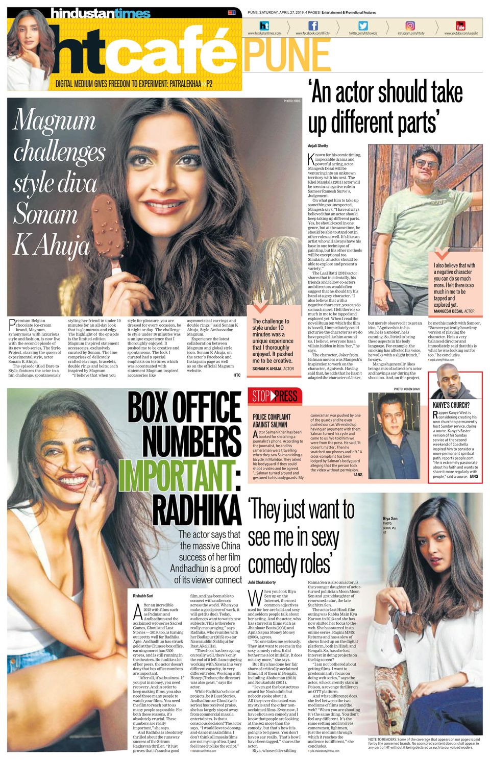 Hindustan Times PuneApril 27, 2019 Newspaper Get your Digital
