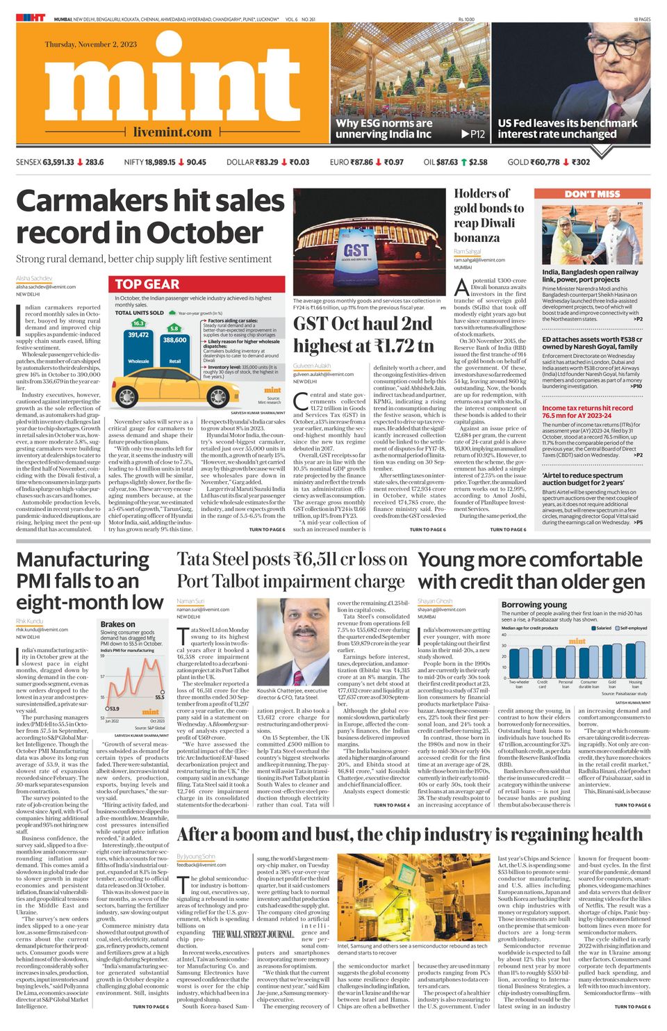 Mint Mumbai-November 02, 2023 Newspaper - Get your Digital Subscription