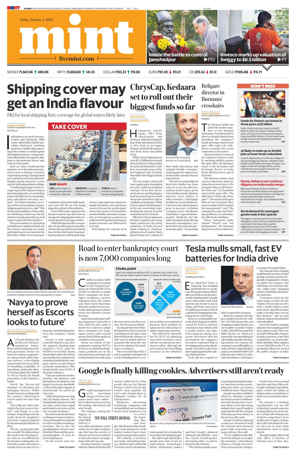 Mint Mumbai-January 05, 2024 Newspaper - Get your Digital Subscription