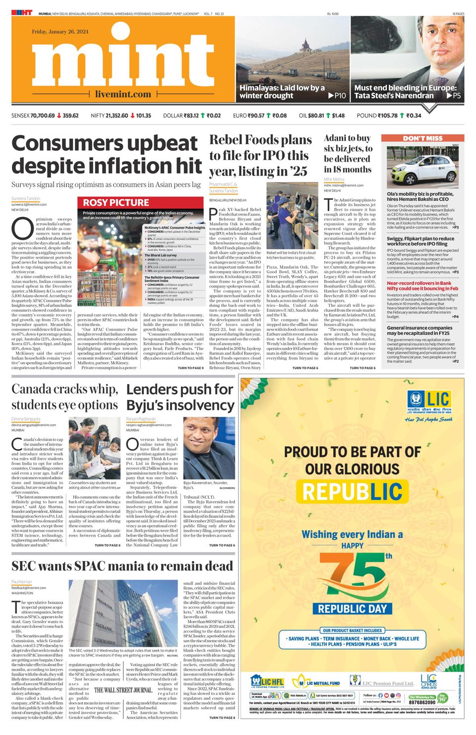 Mint MumbaiJanuary 26, 2024 Newspaper Get your Digital Subscription