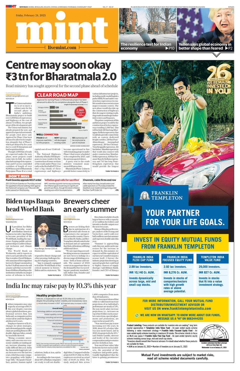 Mint New DelhiFebruary 24, 2023 Newspaper Get your Digital Subscription