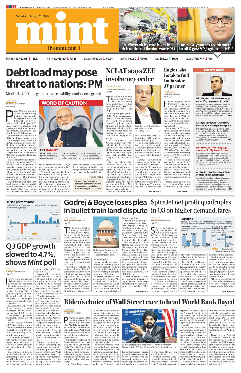 Mint New DelhiFebruary 25, 2023 Newspaper Get your Digital Subscription