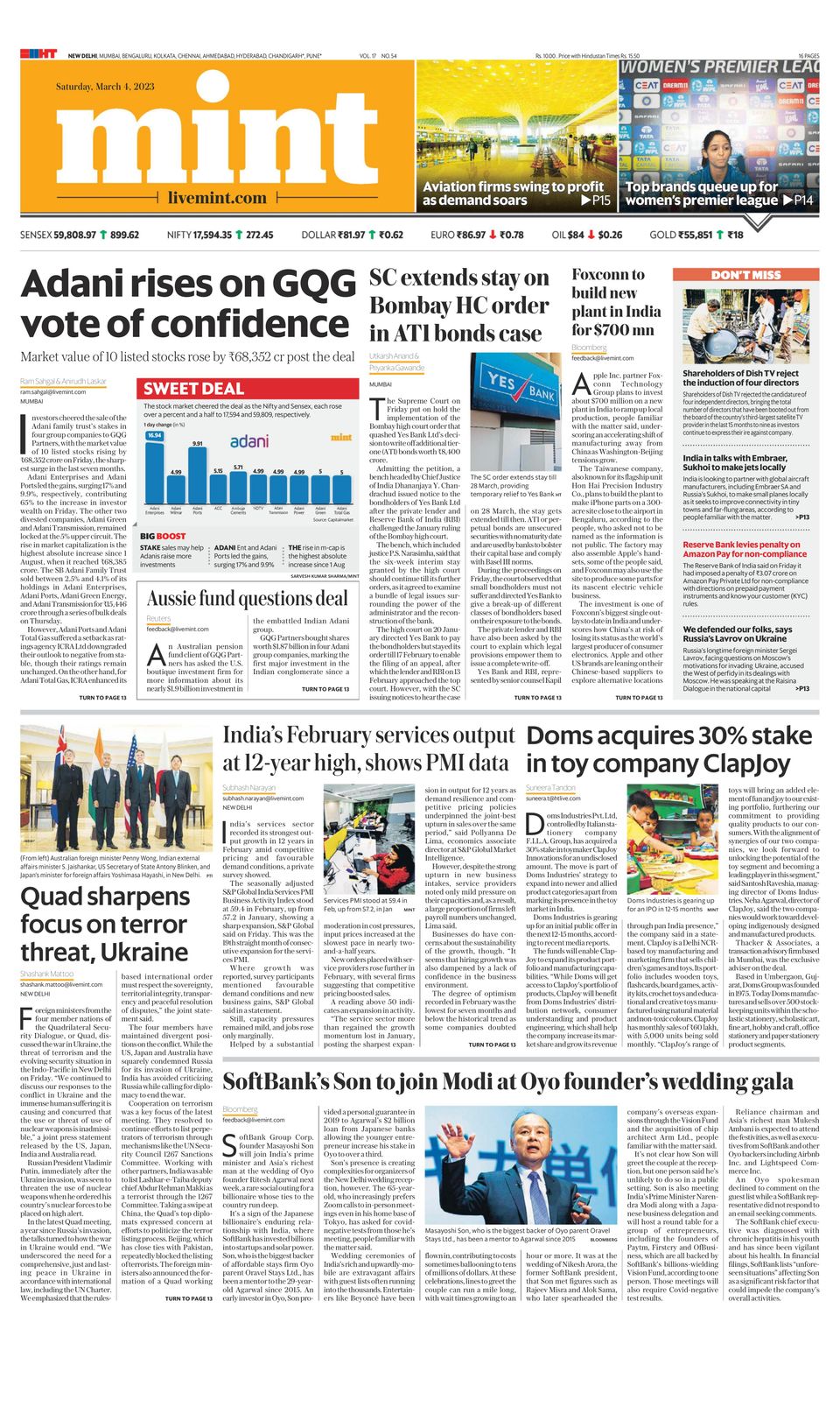 Mint New DelhiMarch 04, 2023 Newspaper Get your Digital Subscription