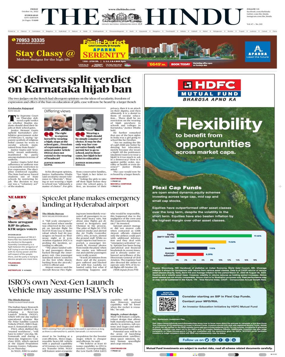 The Hindu HyderabadOctober 14, 2022 Newspaper