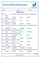 Suffix, Prefix &amp; Syllables-Workbook
