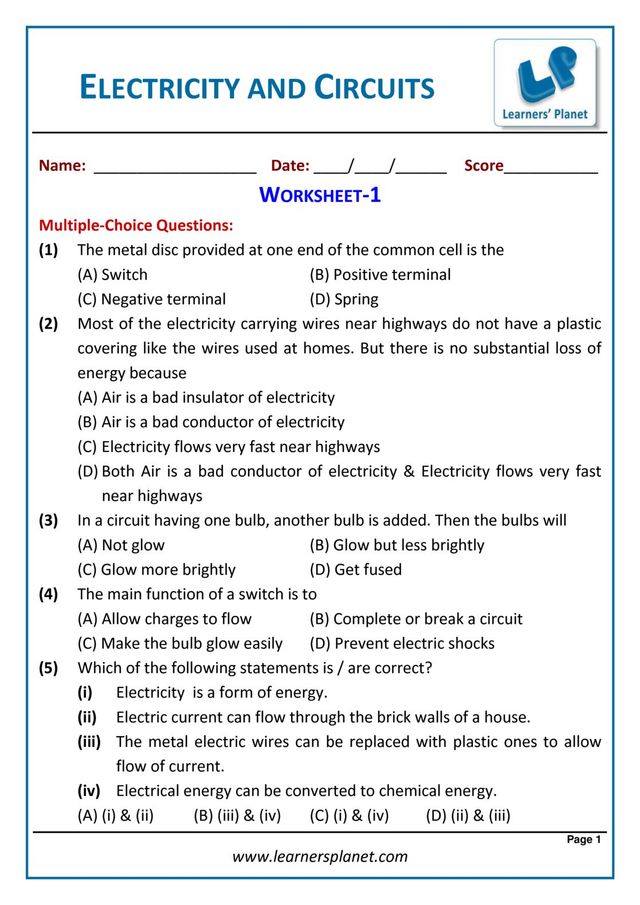 Grade-6-Science-Olympiad - Electricity & Circuits