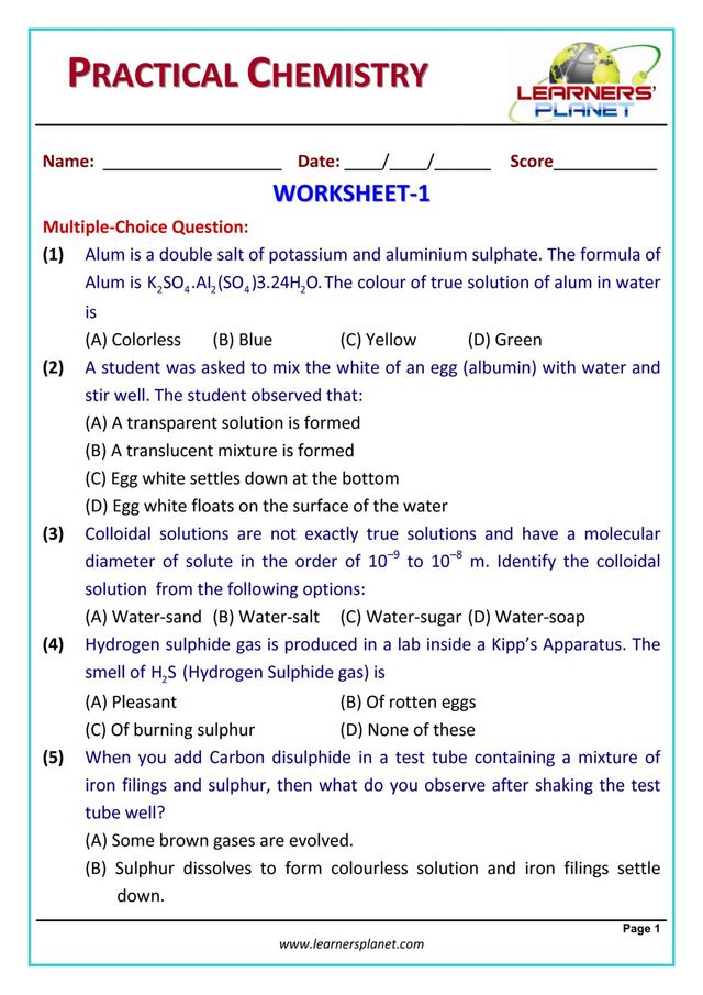 Grade-10-Chemistry-Olympiad: Practical Chemistry