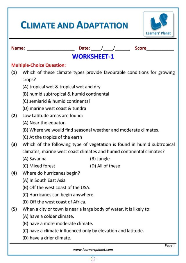 Climate and Adaptation