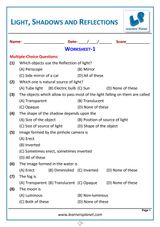 Grade-6-Science-Olympiad: Light, Shadow and Reflections