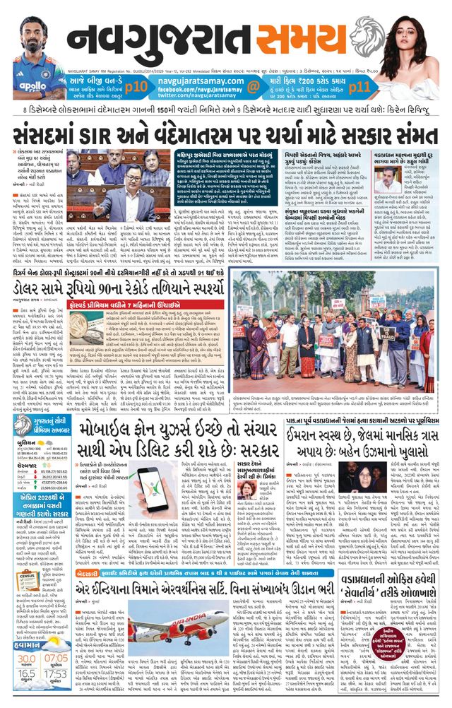 Navgujarat Samay Ahmedabad