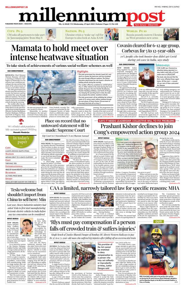 Millennium Post Kolkata