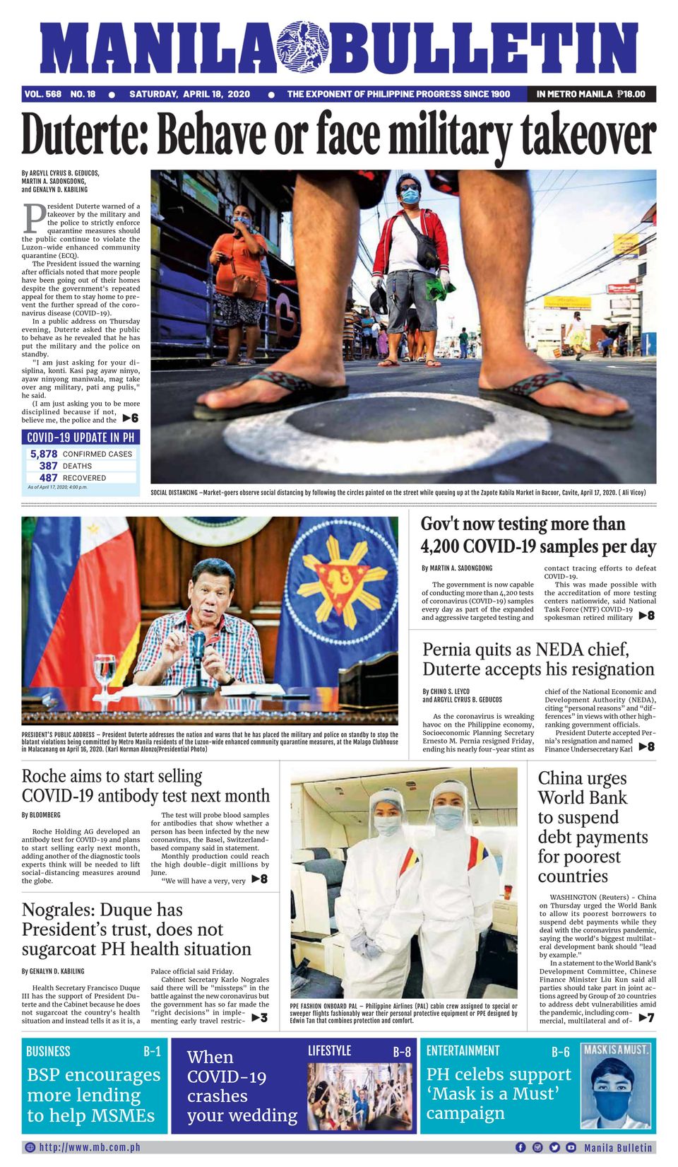 Manila Bulletin-April 18, 2020 Newspaper - Get your ...