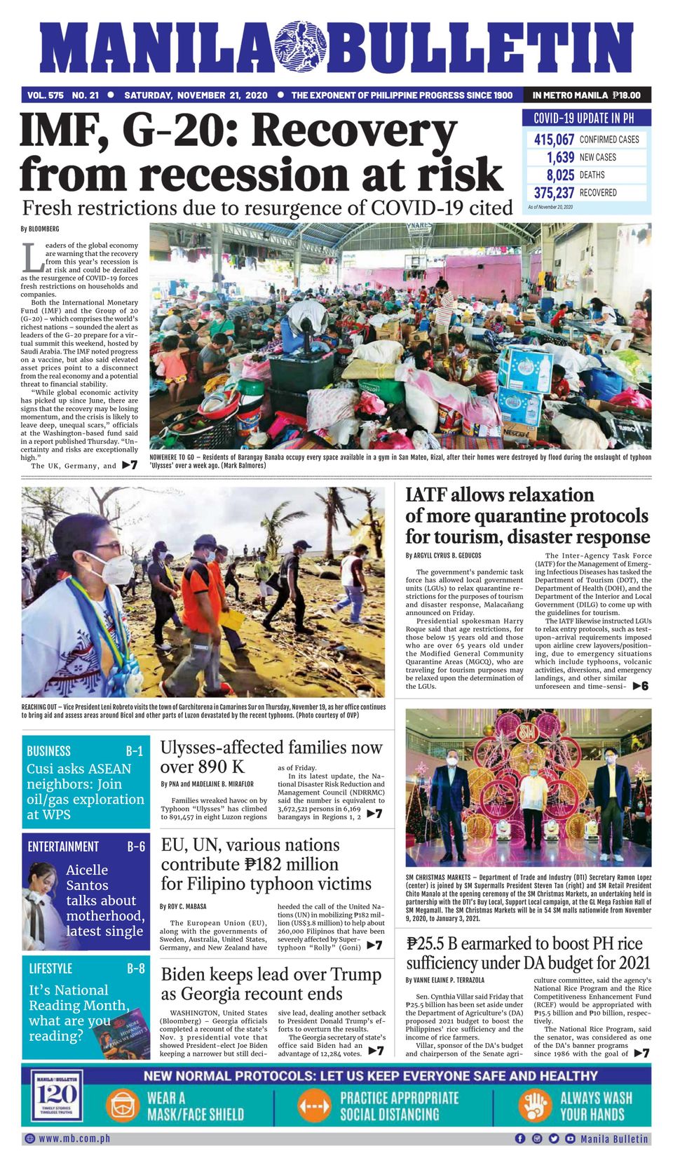 Manila BulletinNovember 21, 2020 Newspaper Get your Digital Subscription