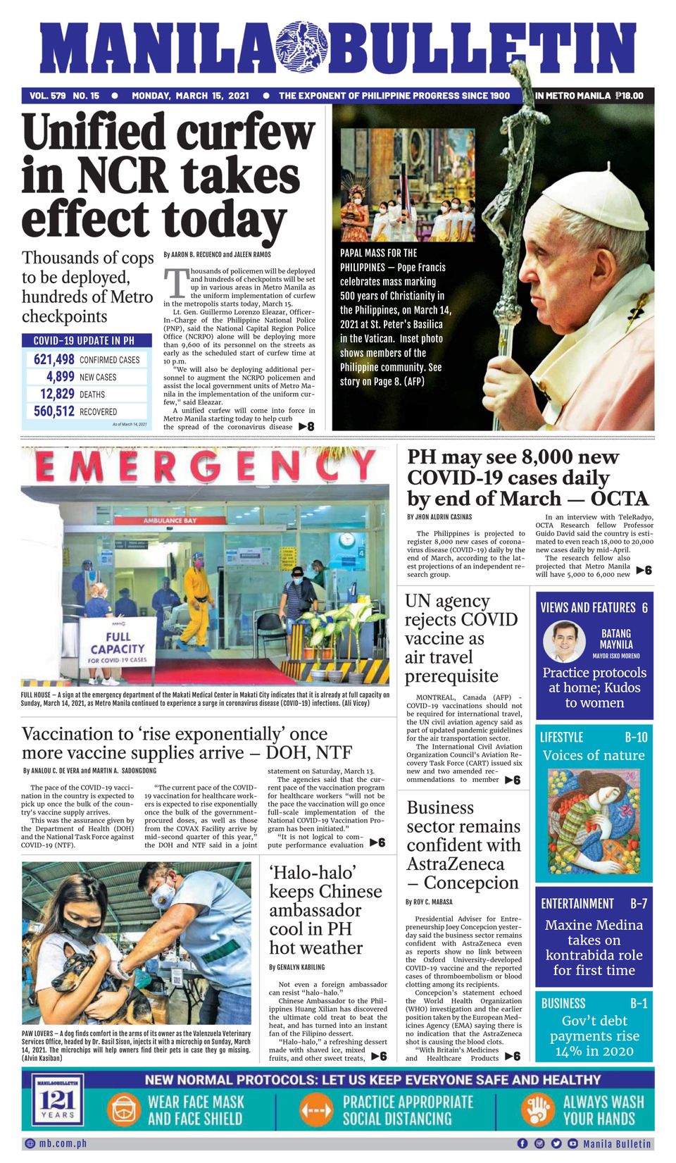 Get Your Digital Copy Of Manila Bulletin March 15 21 Issue