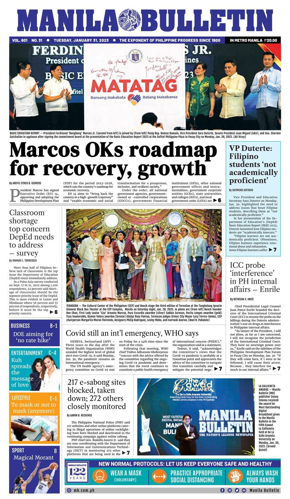 Manila Bulletin January 31 2023 Newspaper Get Your Digital Subscription