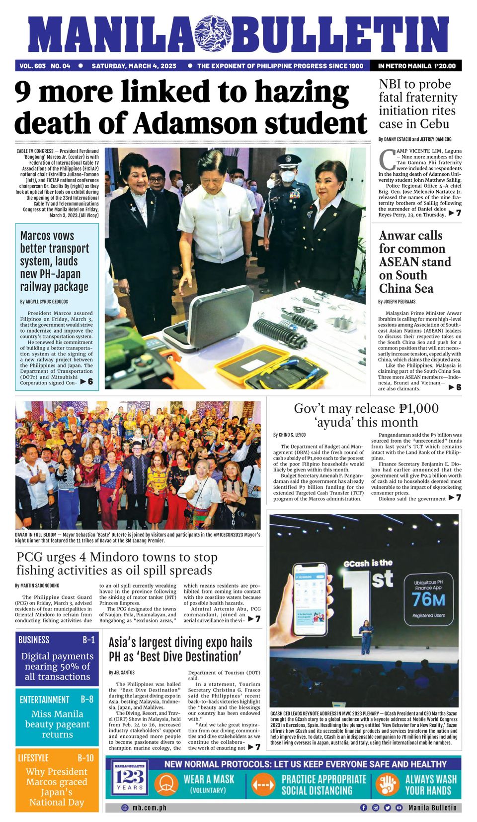 Manila BulletinMarch 4, 2023 Newspaper Get your Digital Subscription