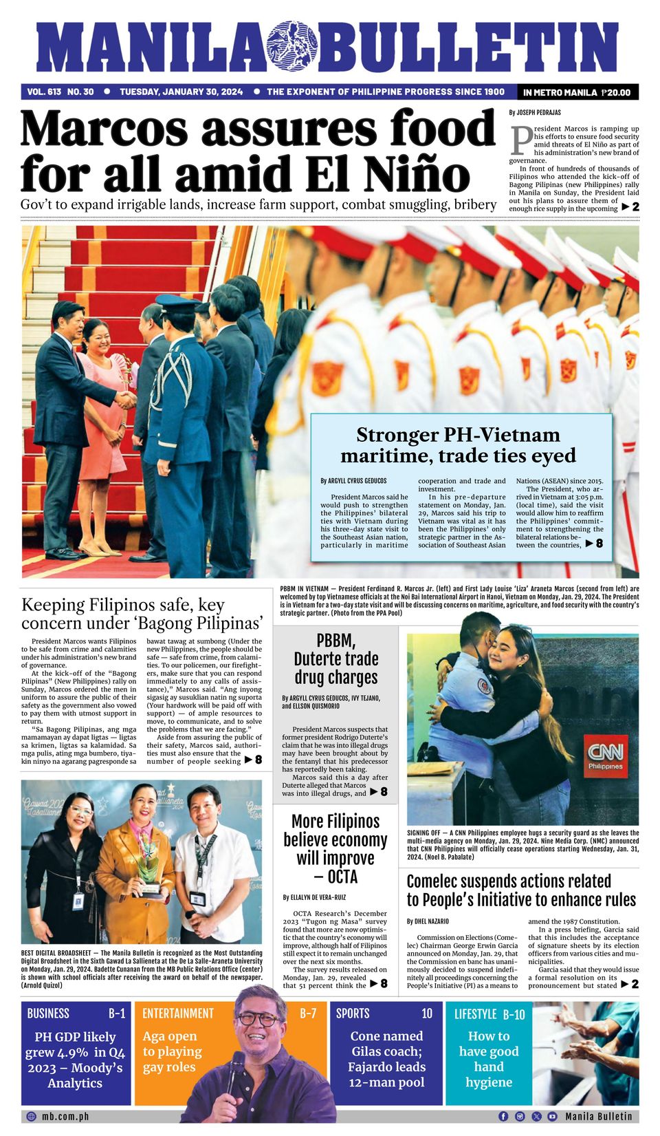 Get digital access to Manila Bulletin - January 30, 2024 issue ...