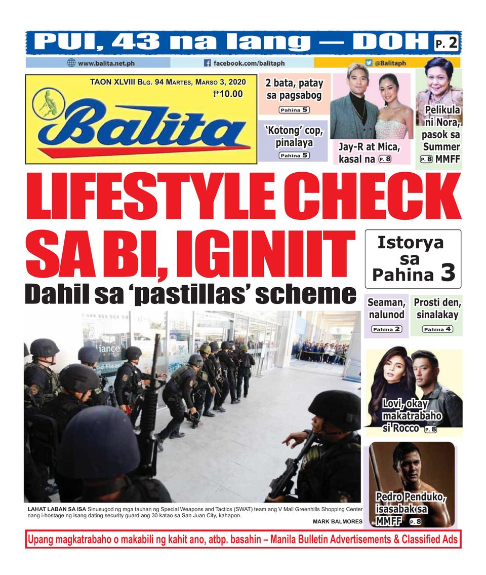 Balita-March 3, 2020 Newspaper - Get your Digital Subscription