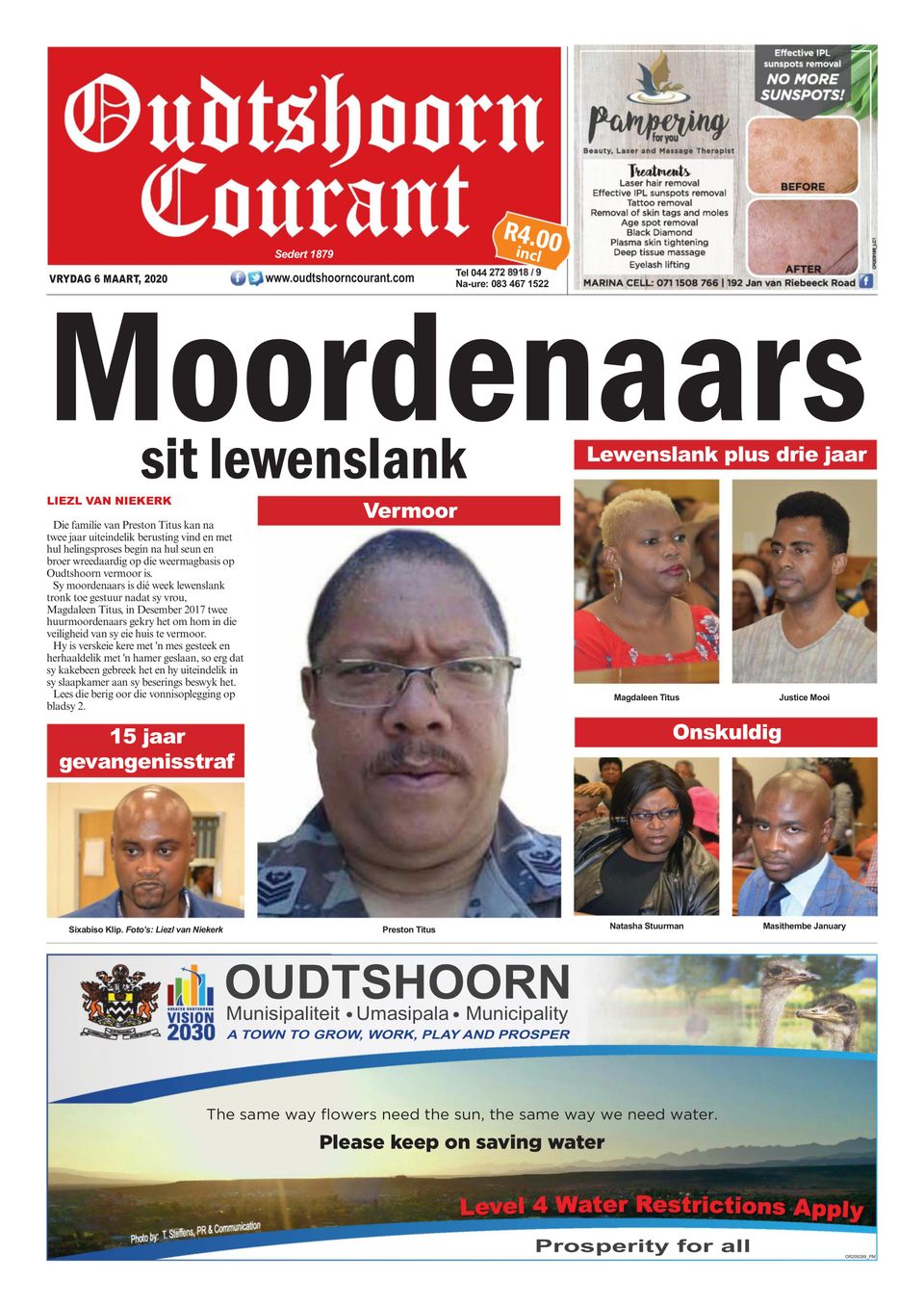 Oudtshoorn CourantMarch 06, 2020 Newspaper Get your Digital Subscription