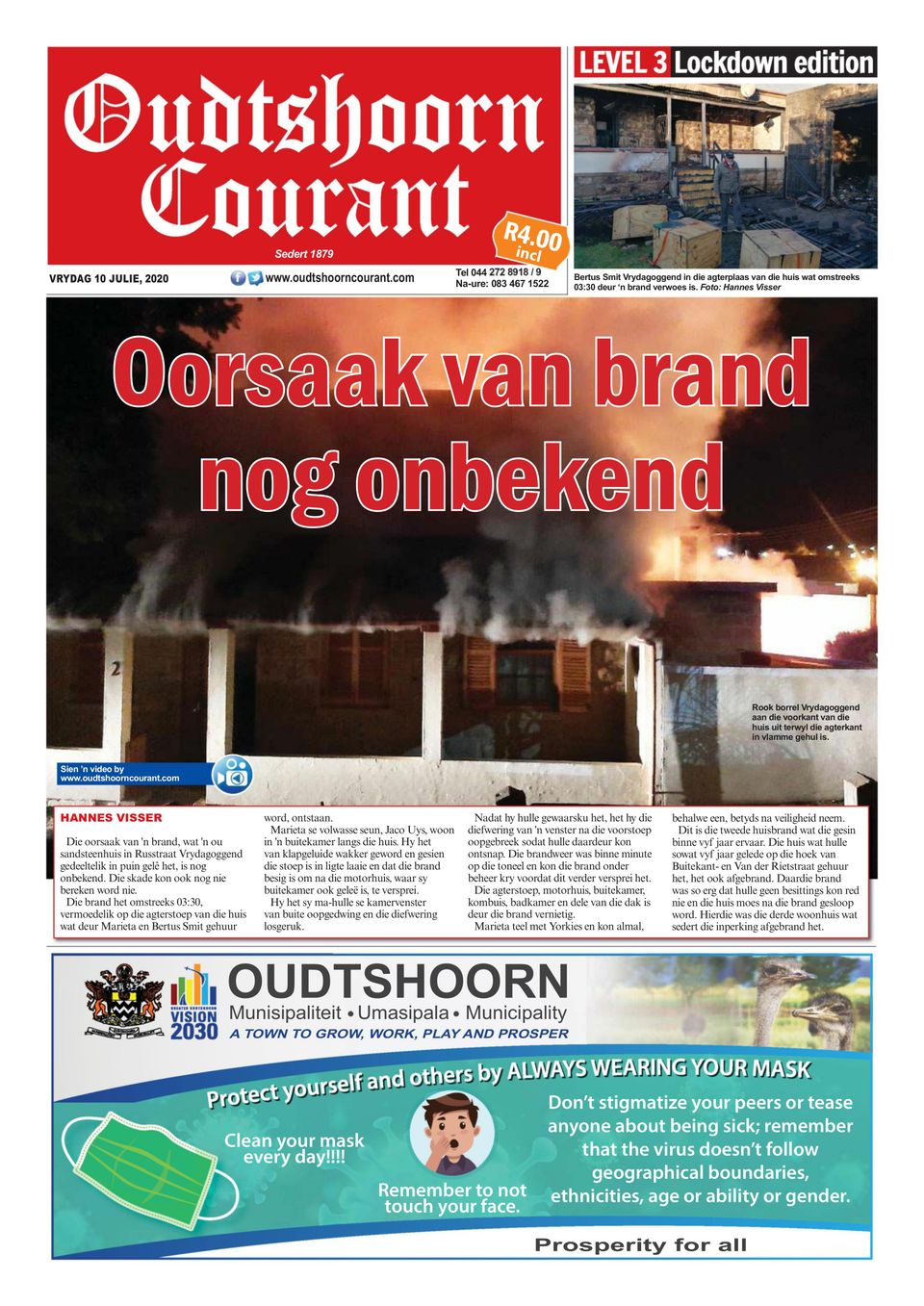 Oudtshoorn CourantJuly 10, 2020 Newspaper Get your Digital Subscription