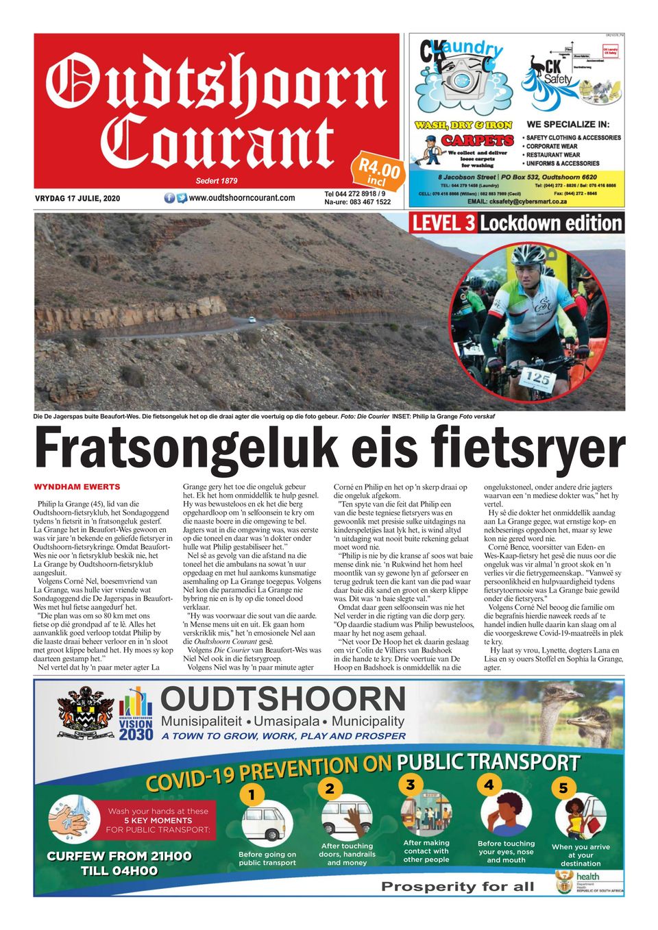 Oudtshoorn CourantJuly 17, 2020 Newspaper Get your Digital Subscription