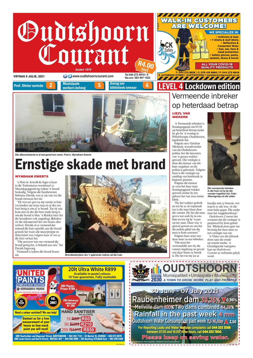 Oudtshoorn CourantJuly 09, 2021 Newspaper Get your Digital Subscription