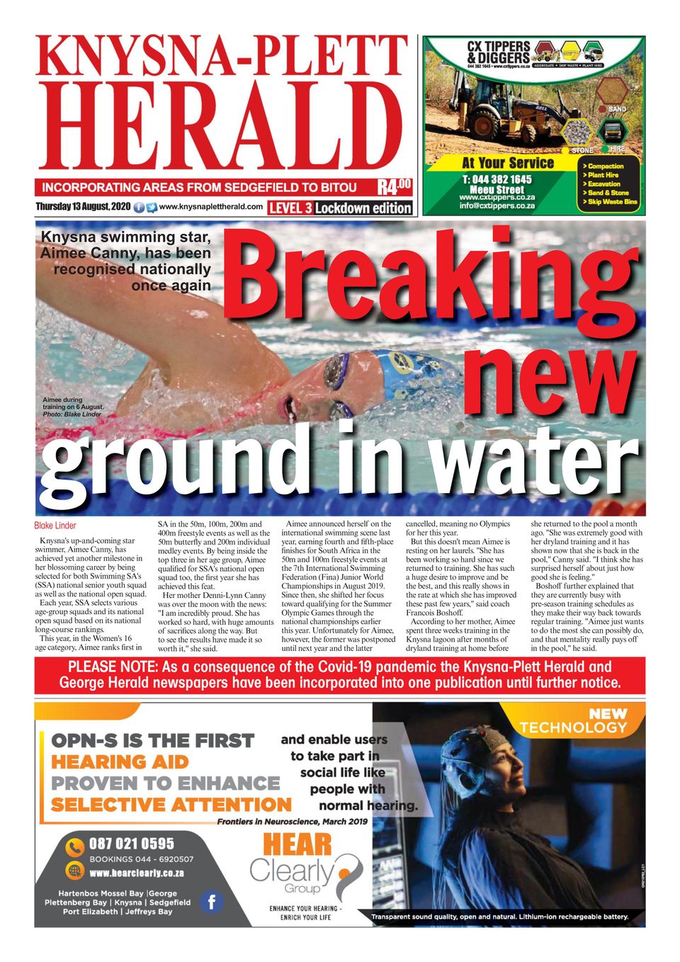 Knysna Plett HeraldAugust 13, 2020 Newspaper Get your Digital