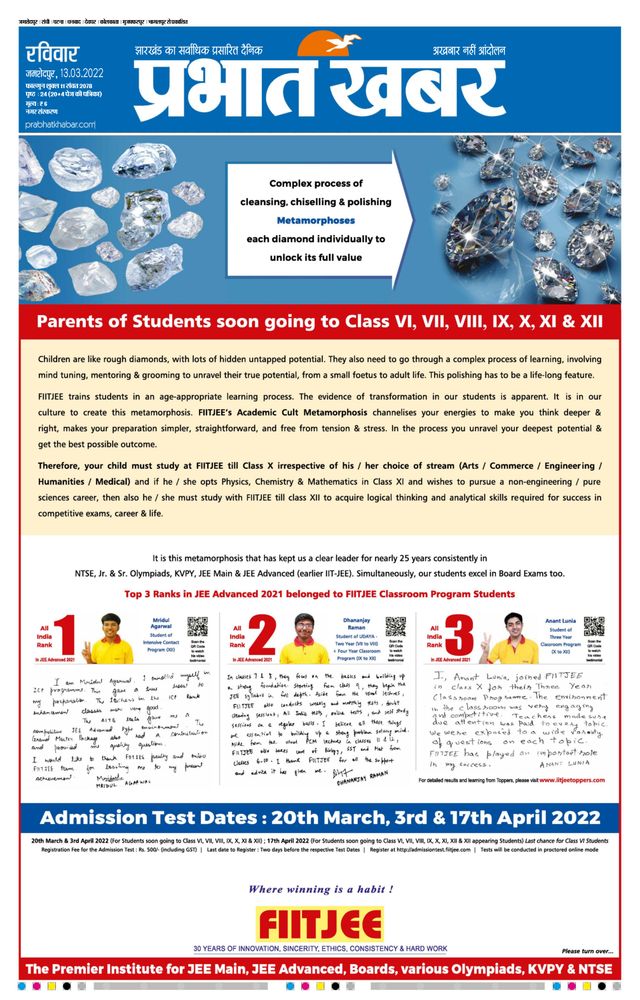 Prabhat Khabar Jamshedpur
