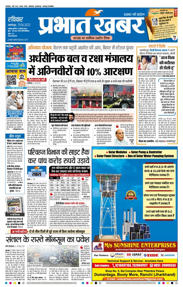 Prabhat Khabar Jamshedpur