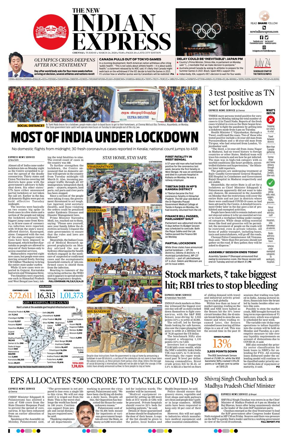 The New Indian Express ChennaiMarch 24, 2020 Newspaper