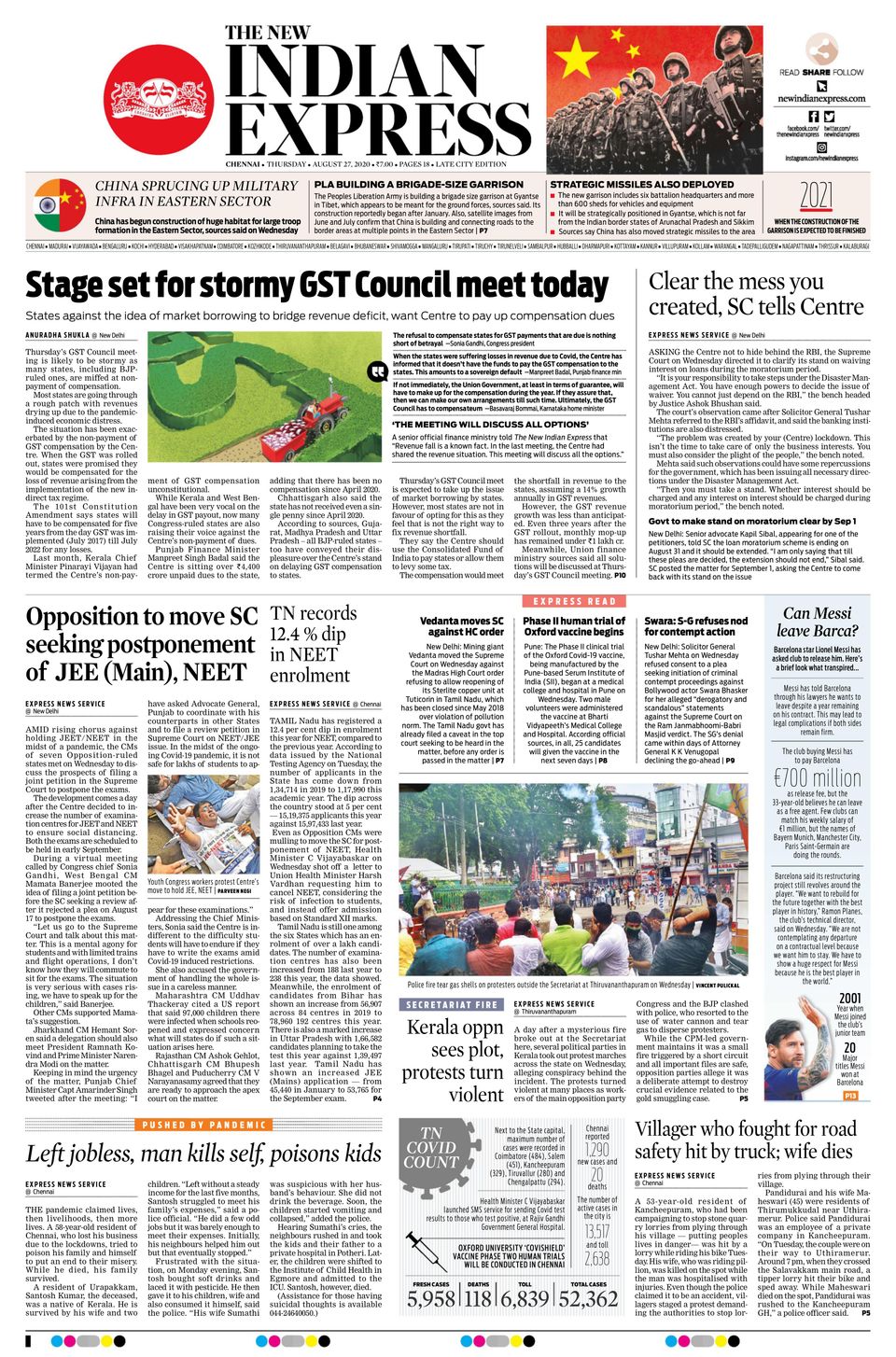 Get digital access to The New Indian Express Chennai - August 27, 2020 ...