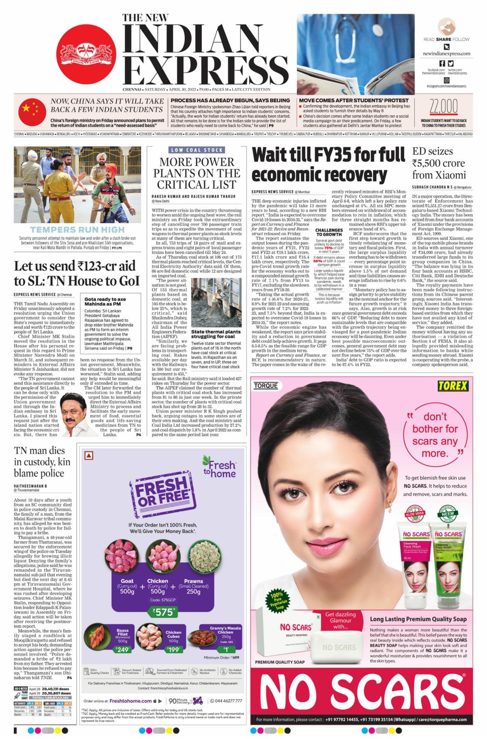 Get your digital copy of the new indian express chennai-april 30, 2022 issue