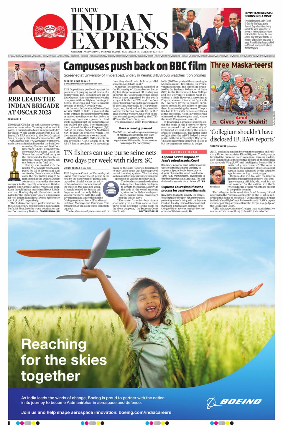 Get digital access to The New Indian Express Chennai - January 25, 2023 ...
