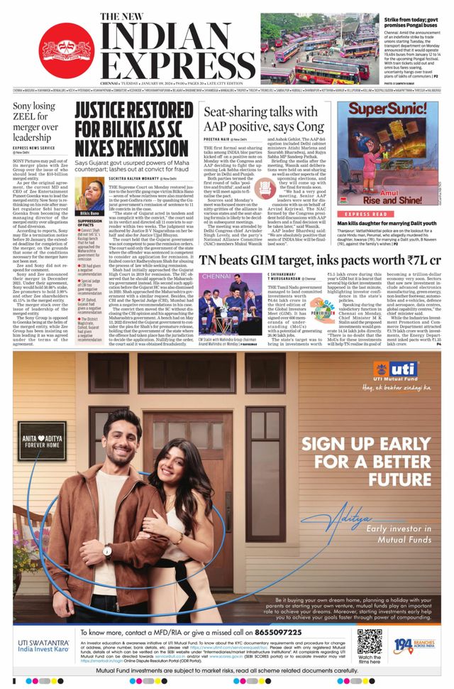 Get digital access to The New Indian Express Chennai January 09