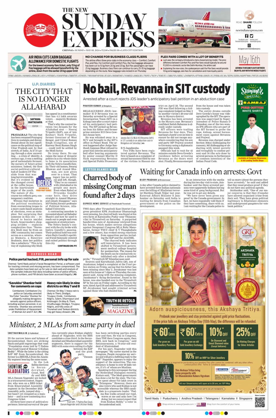 Get digital access to The New Indian Express Chennai - May 05, 2024 ...