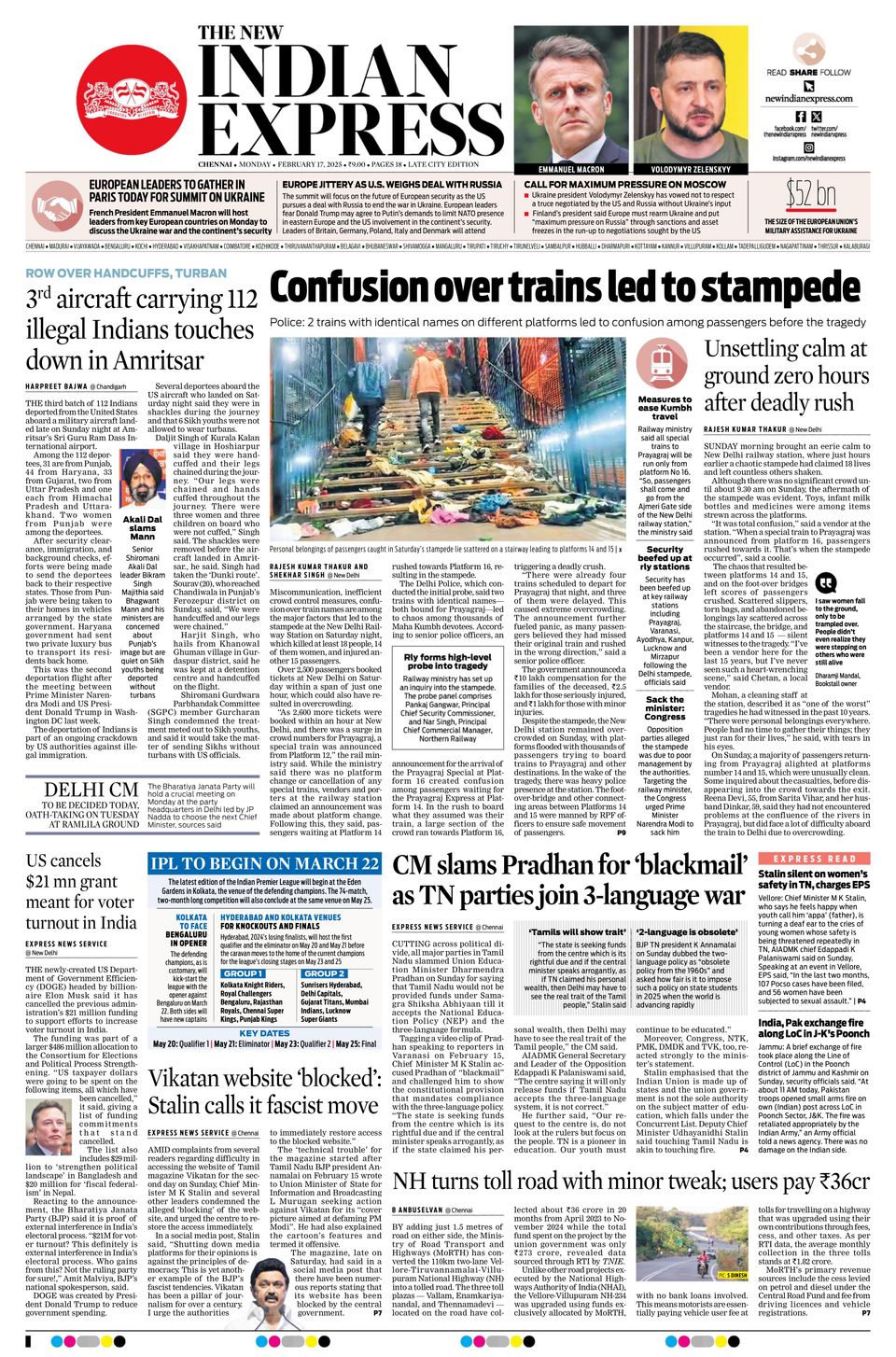 Get digital access to The New Indian Express Chennai - February 17 ...