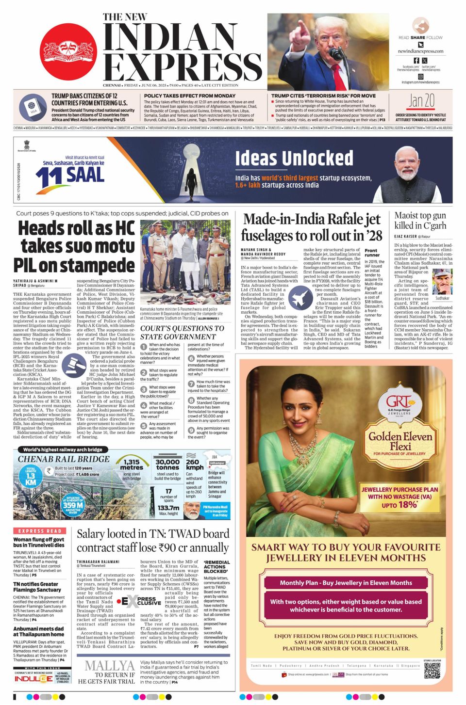 Get digital access to The New Indian Express Chennai - June 06, 2025 ...