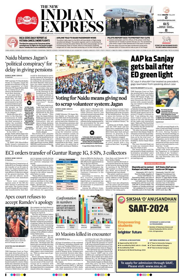 The New Indian Express Vishakapatnam