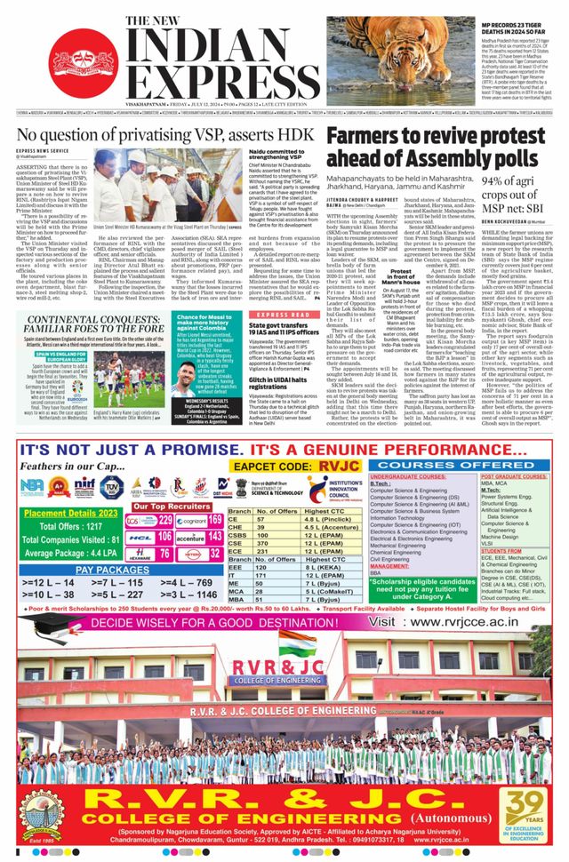 The New Indian Express Vishakapatnam