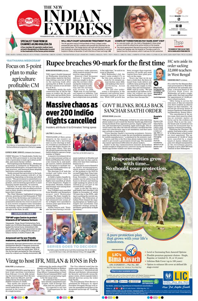 The New Indian Express Vishakapatnam