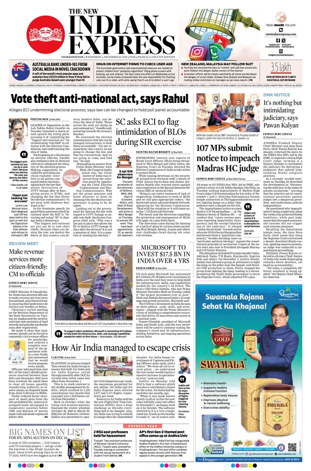 The New Indian Express Vishakapatnam