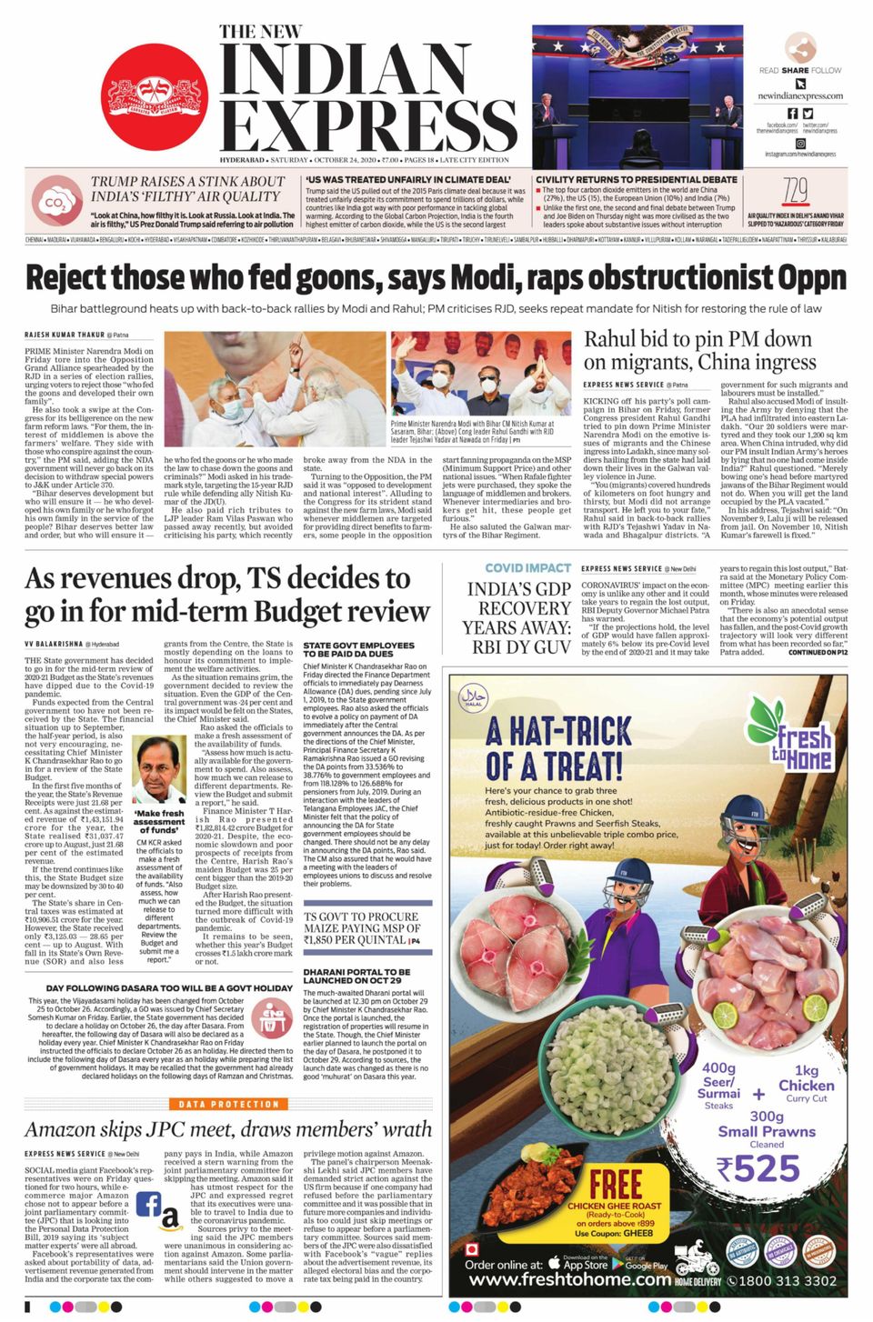 The New Indian Express HyderabadOctober 24, 2020 Newspaper