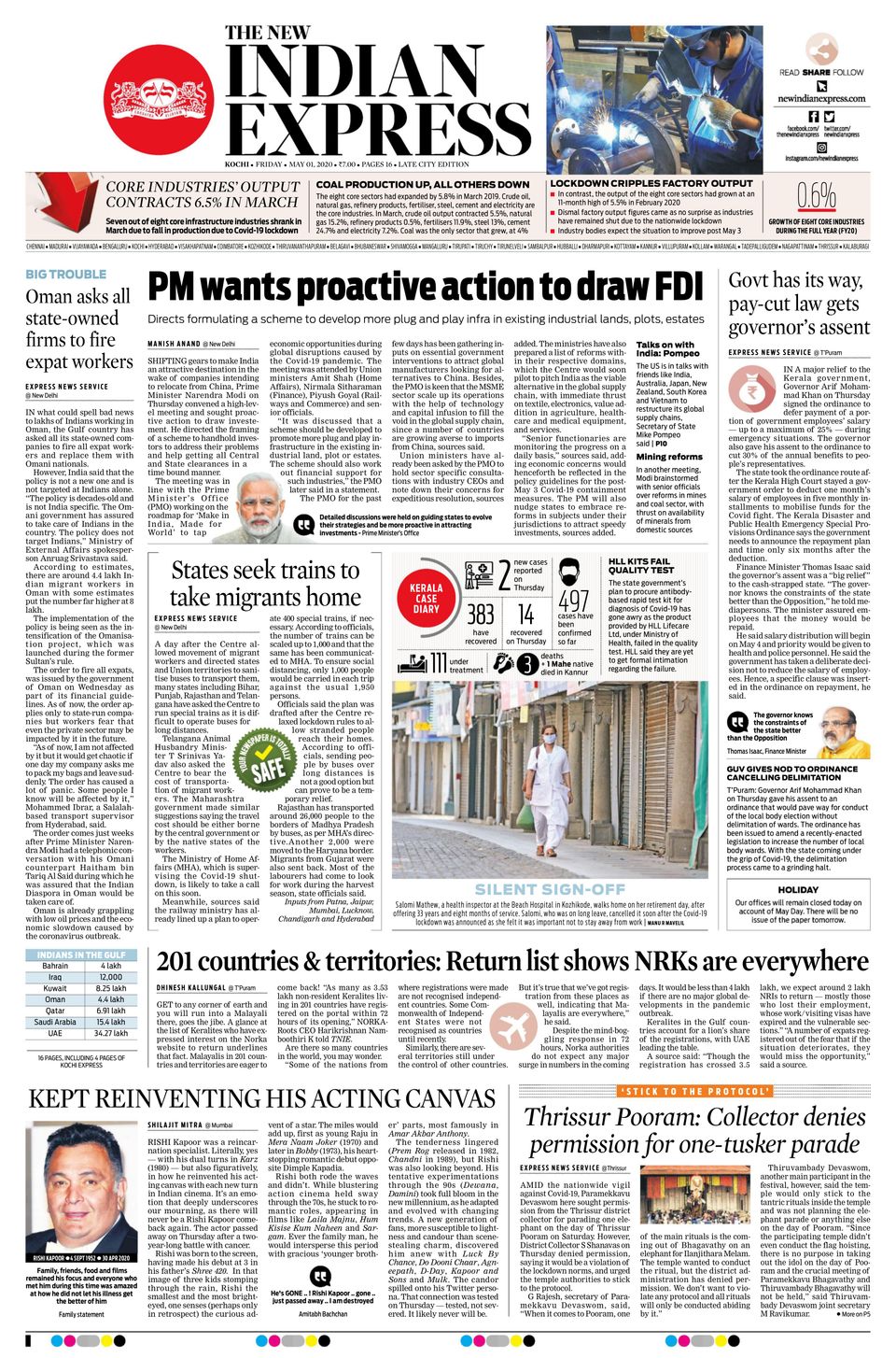 The New Indian Express KochiMay 01, 2020 Newspaper
