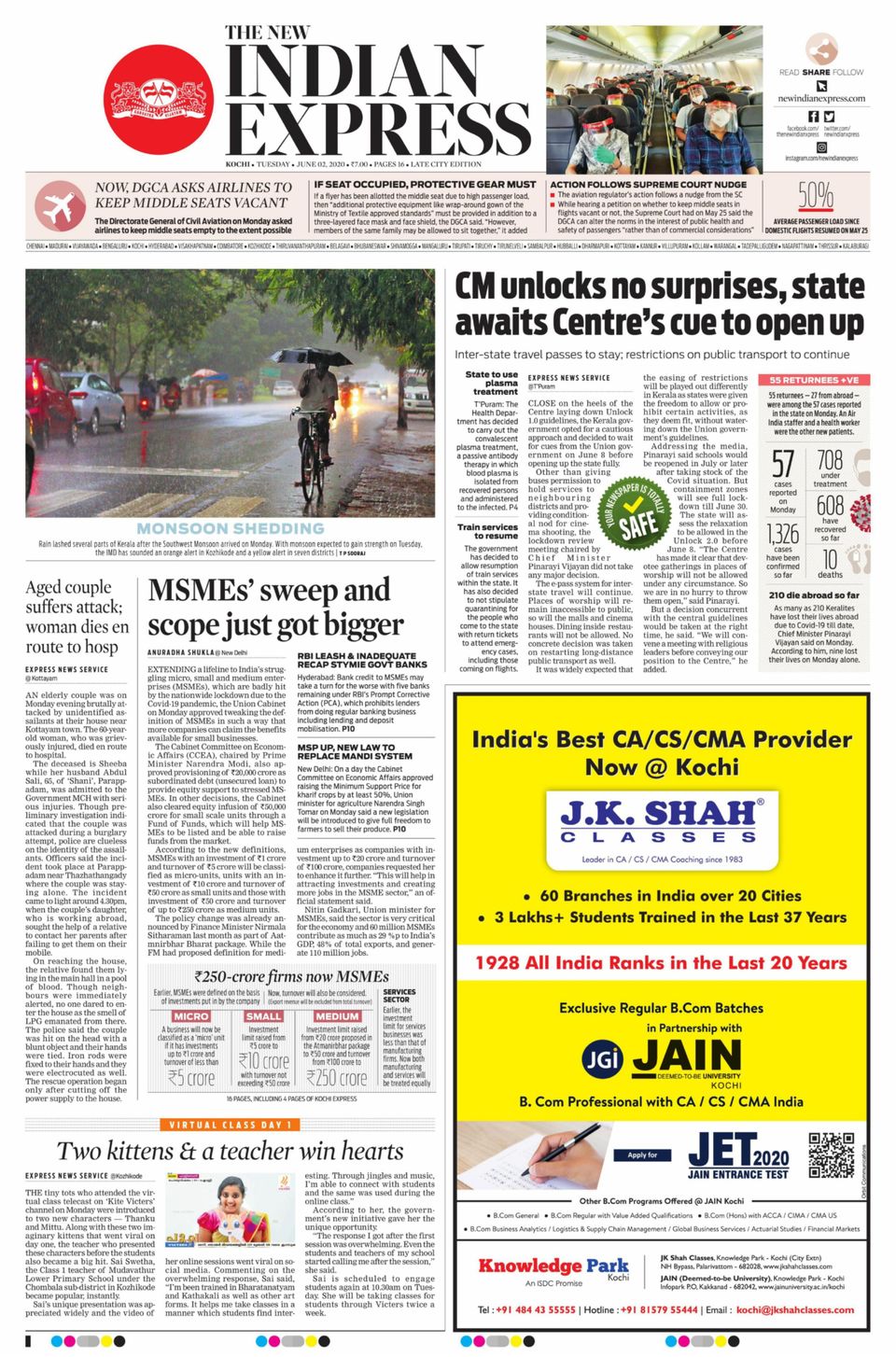 The New Indian Express KochiJune 02, 2020 Newspaper