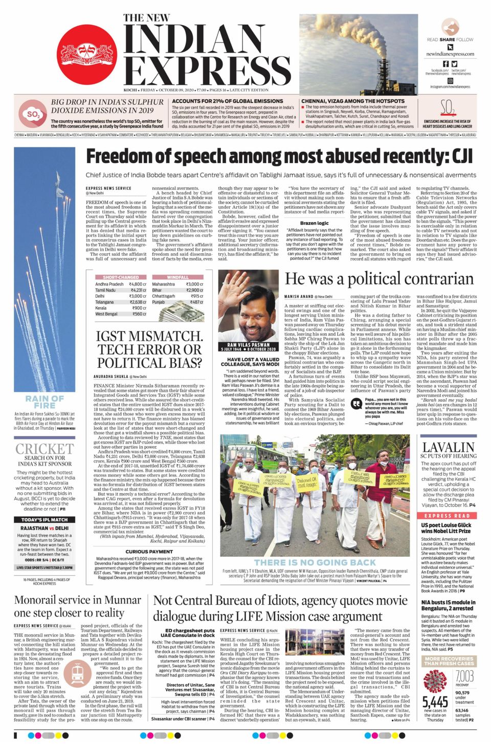 The New Indian Express KochiOctober 09, 2020 Newspaper