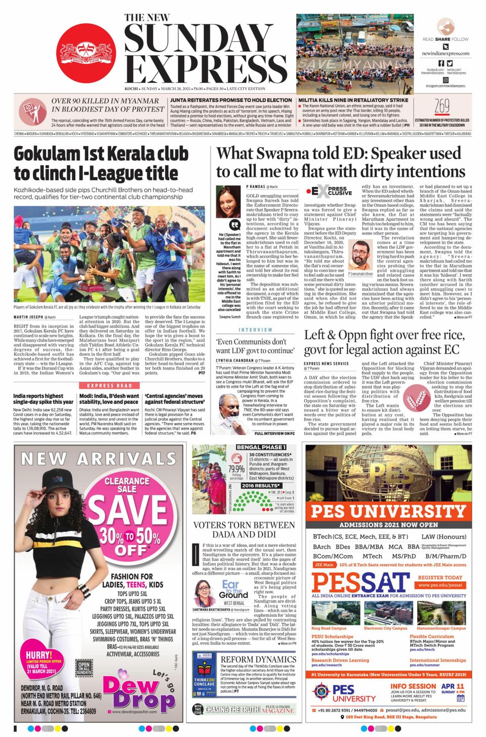 The New Indian Express KochiMarch 28, 2021 Newspaper